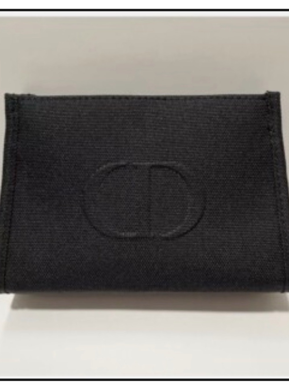 Black Embossed Logo Canvas Wallet